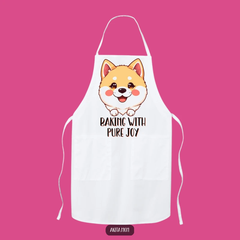 Cute Kawaii Akita Apron: Funny Kitchen Companion for Dog Lovers
