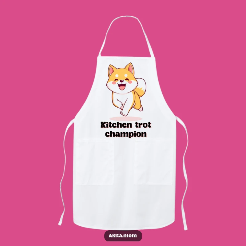 Funny Kawaii Akita Apron: Energetic Trotter, Kitchen Humor & Gift