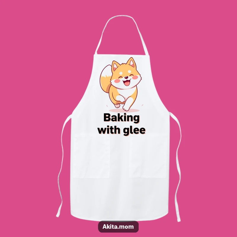 Funny Kawaii Akita Apron: Joyful Chef Dog for Kitchen Fun