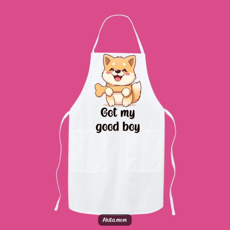 Funny Kawaii Akita Bone Apron: Cook Up Smiles in the Kitchen