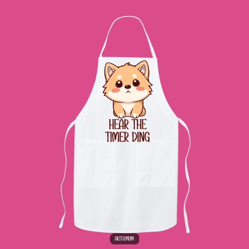 Funny Kawaii Akita Apron: Curious Chef Dog for Kitchen