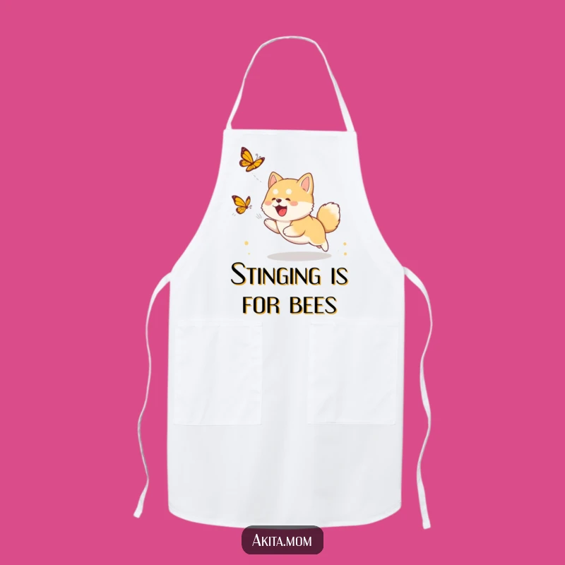 Funny Akita Cub Butterfly Apron - Chef Puppy Gift for Kitchen Fun
