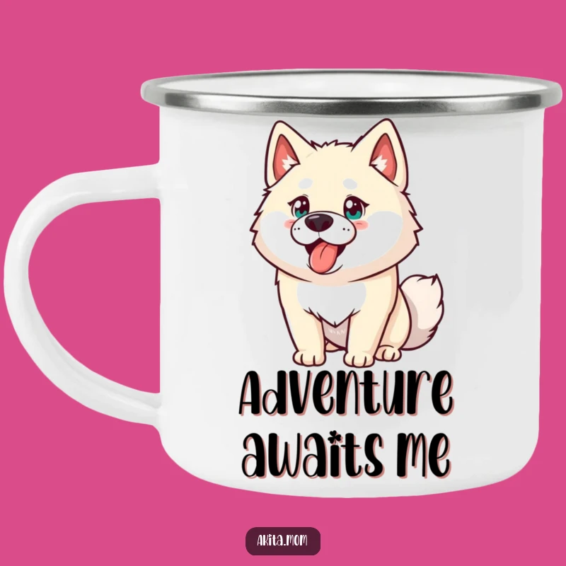Funny Akita Camping Mug: Durable Energetic Dog Cup, Humorous Outdoor Gift