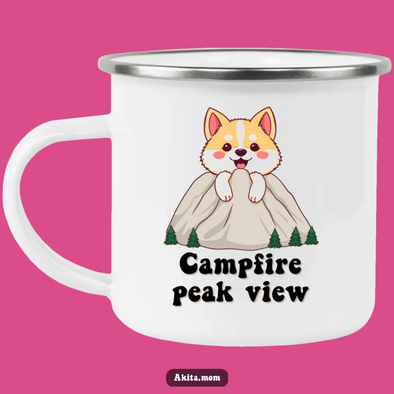 Funny Adventure Akita Mountain Mug: Your Trail Companion with Dog Humor