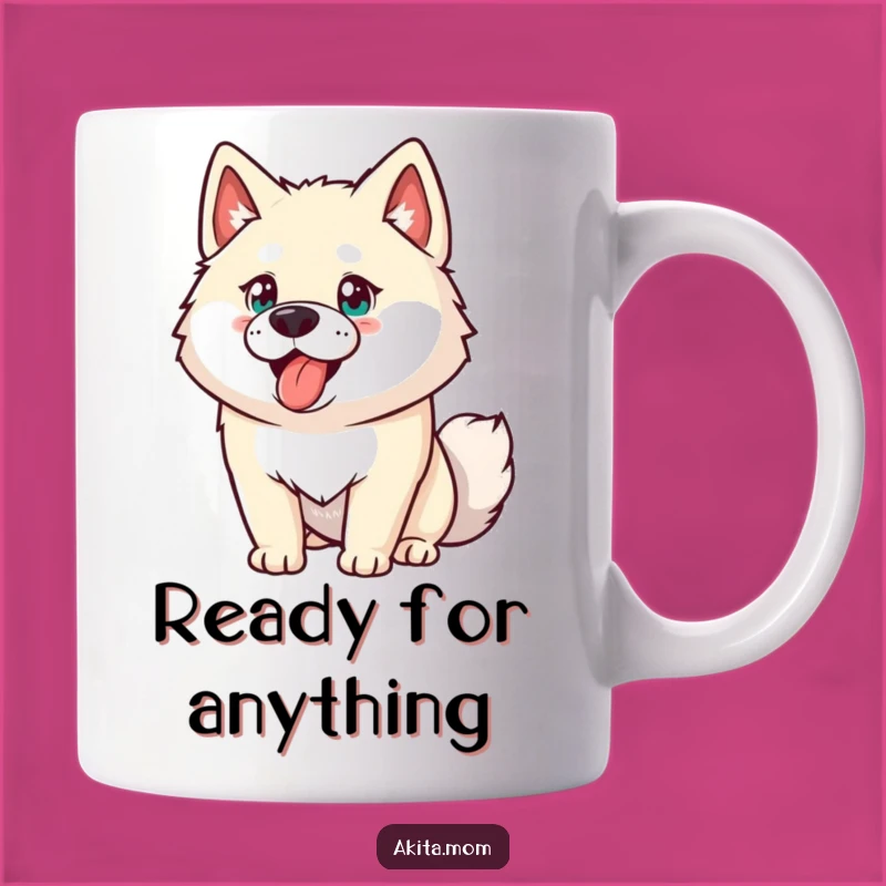 Funny Akita Mug: Determined Energetic Dog Art, Perfect Gift for Dog Lovers