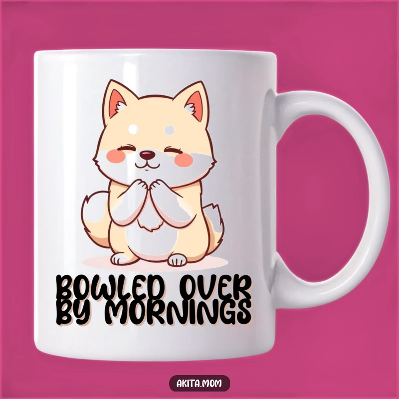 Funny Kawaii Akita Bowing Mug: Polite Dog Gift for Any Occasion!