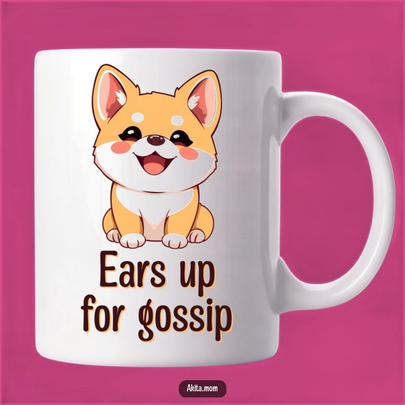 Funny Kawaii Akita Joyful Listener Mug - Perfect Gift for Dog Lovers