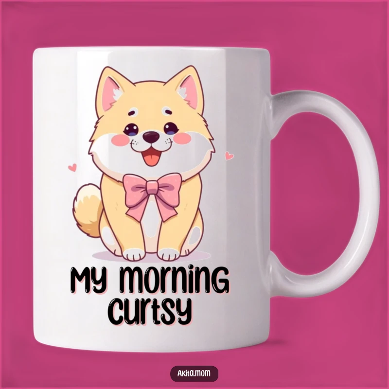 Funny Akita Mug: Playful Bowing Dog Art, Perfect Polite Humorous Gift