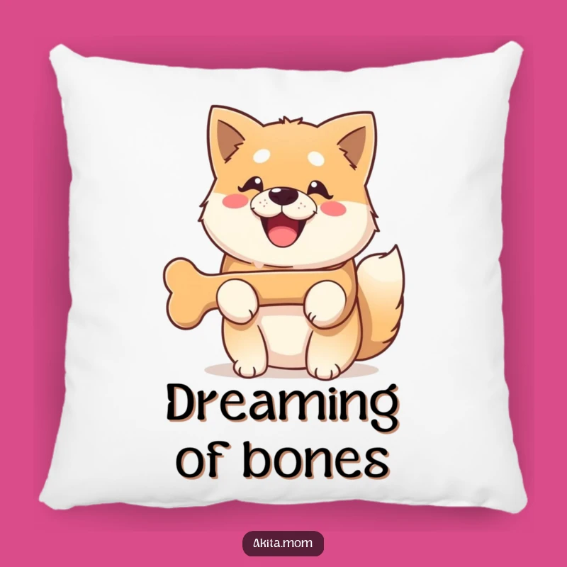Cozy Funny Kawaii Akita Bone Pillow: Cuddle Up with Happiness