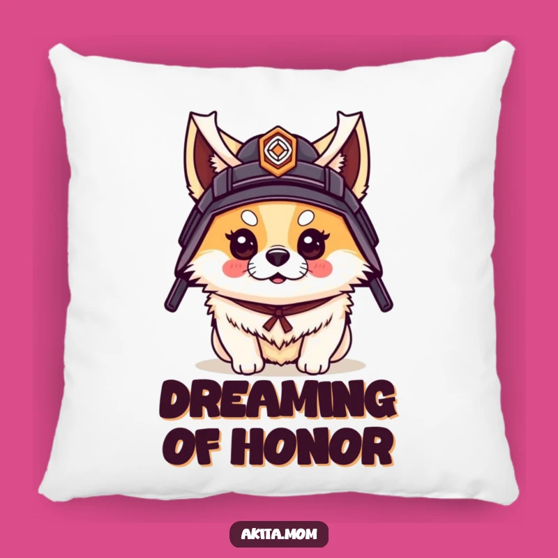 Funny Akita Samurai Pillow: Cozy Warrior Cushion - Cute Gift