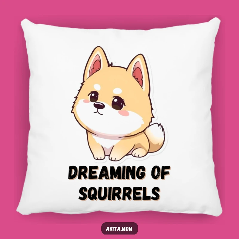 Soft Funny Kawaii Akita Focus Pillow: Concentrated Dog Cushion, Intense Akita Decor Gift