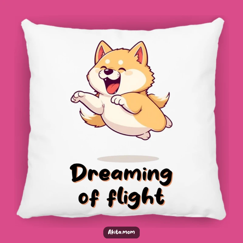 Funny Akita Leap Pillow: Cozy Jumper Cushion - Cute Gift