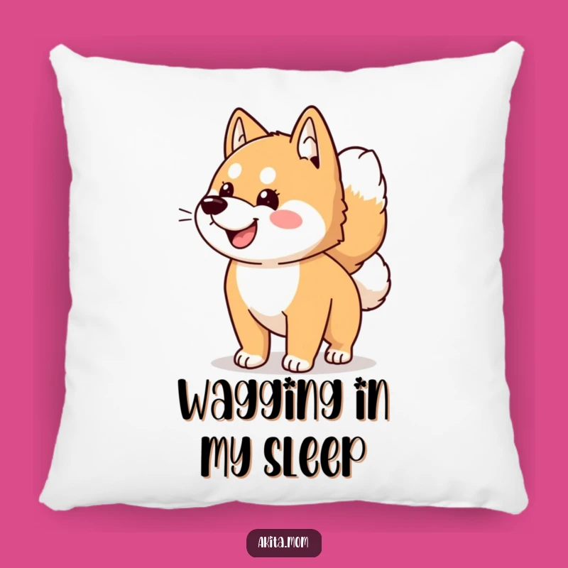 Funny Kawaii Akita Dog Wagging Tail Pillow - Cute & Comfy Humor Accent Gift!