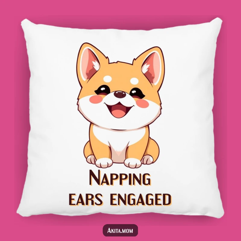 Funny Kawaii Akita Joyful Listener Pillow - Cute Accent Pillow