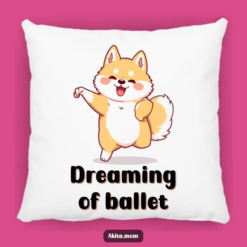 Funny Kawaii Akita Pillow: Graceful Movement Cushion