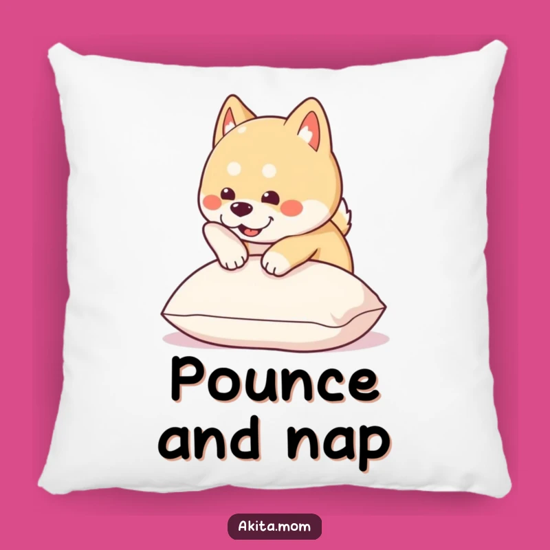 Funny Kawaii Akita Pounce Pillow: Soft & Hilarious Accent for Couch or Bed