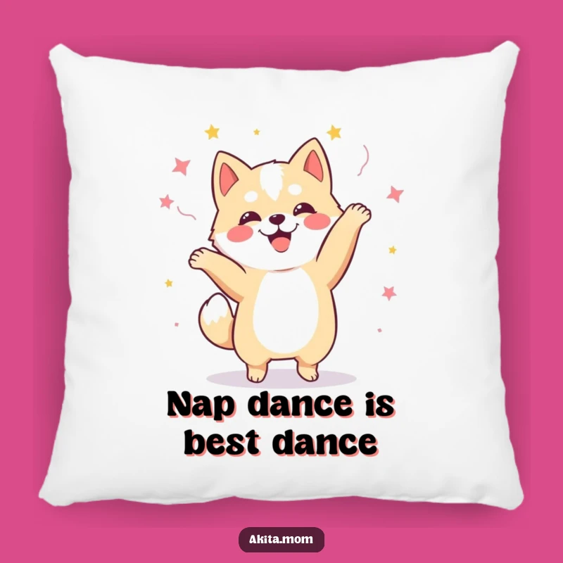 Cozy Funny Kawaii Akita Dance Pillow: Cuddle Up with Happy Dog Vibes