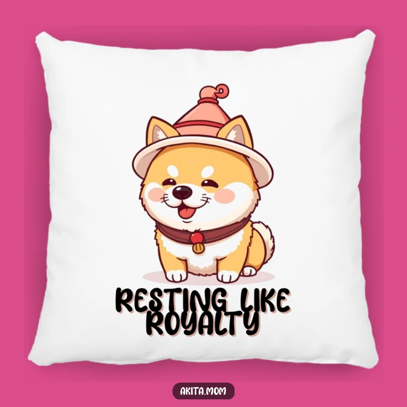 Funny Akita Pillow: Japanese Hat Cushion, Comfy Humorous Home Decor Gift
