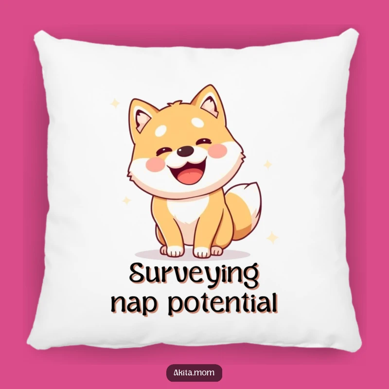 Funny Cozy Akita Survey Pillow: Snuggle Up with Alert Comfort