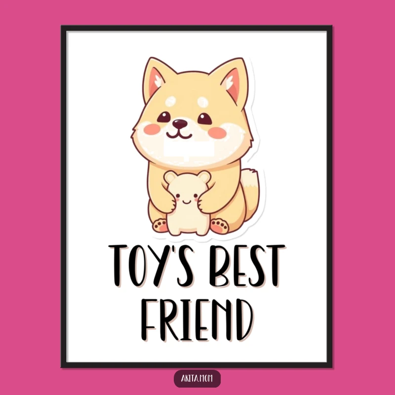 Funny Kawaii Akita Digital Print: Loyal Art, Instant Smiles, Perfect Funny Gift!