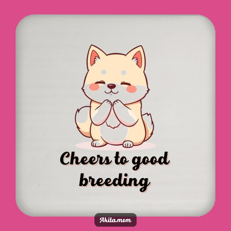 Funny Kawaii Akita Bowing Coaster: Protect Surfaces Dog Gift!