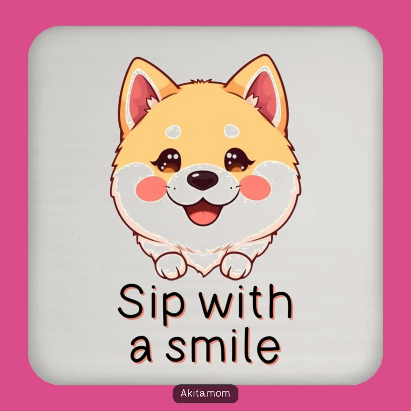 Cute Kawaii Akita Coaster Set: Protect Surfaces with Joy