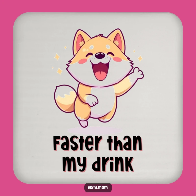 Energetic Akita Zoomie Coasters: Protect Surfaces with Fun