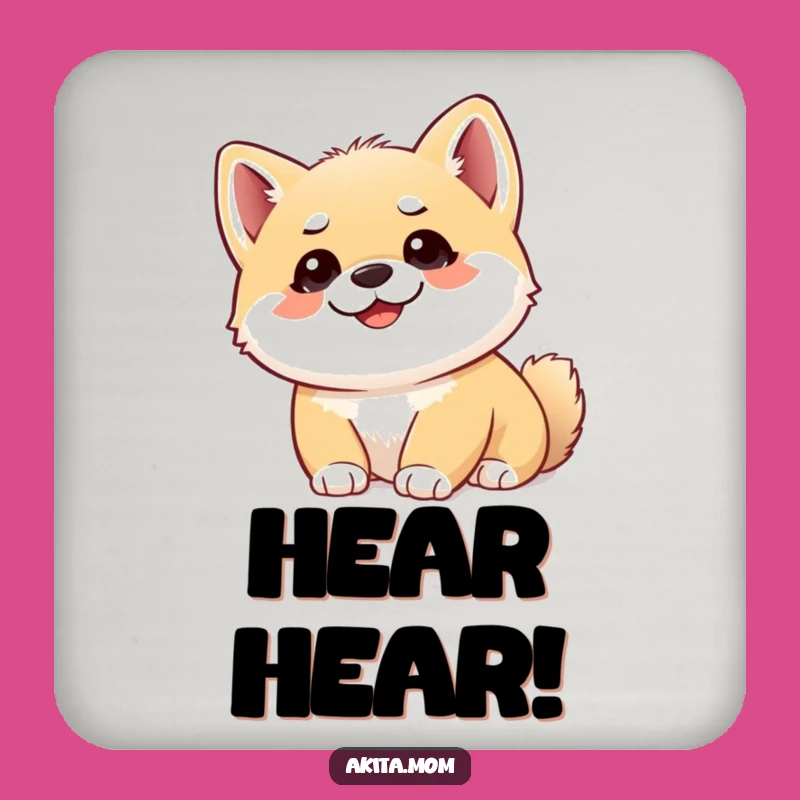 Funny Akita Upward Gaze Coaster - Cute Puppy Table Protector Gift