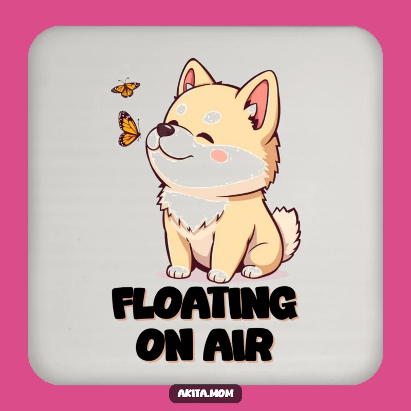 Funny Kawaii Akita Coaster Set: Protect with Charm, Perfect Funny Gift!