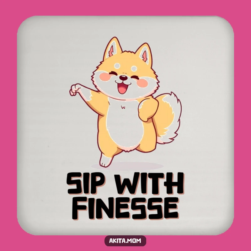 Funny Kawaii Akita Coasters: Graceful Movement Protection