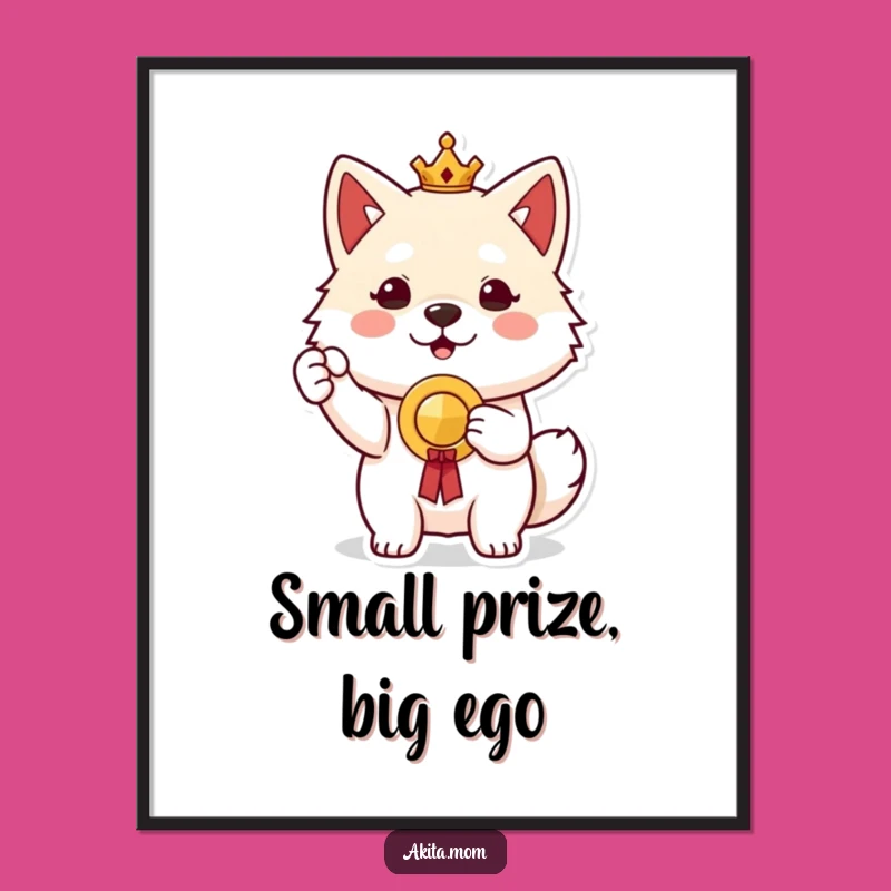 Proud Akita Prize Poster: Motivational Wall Art for Winners