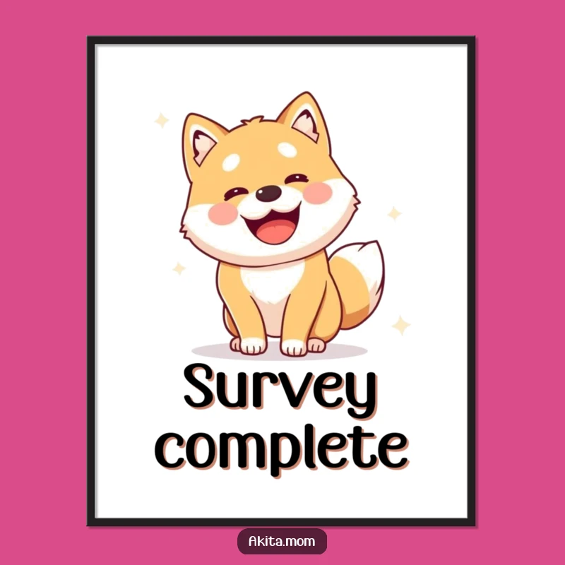 Funny Alert Akita Survey Poster: Bring Joyful Vigilance to Your Walls