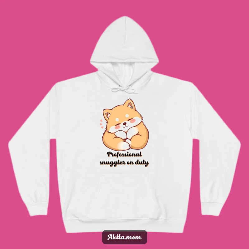 Cozy Funny Kawaii Akita Hoodie: Content Dog Sigh Sweatshirt, Perfect Gift for Comfort Seekers