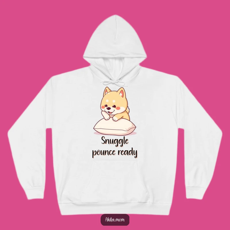 Cozy Funny Kawaii Akita Pounce Hoodie: Warm & Hilarious Dog Gift for Akita Fans