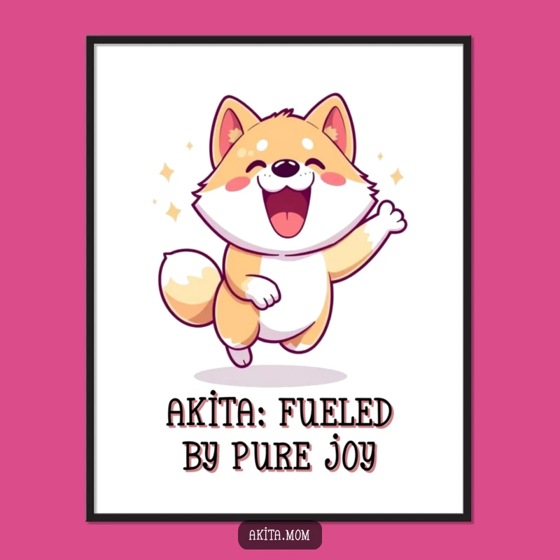 Funny Free Printable Akita Wall Art: Happy Zoomie Energy!
