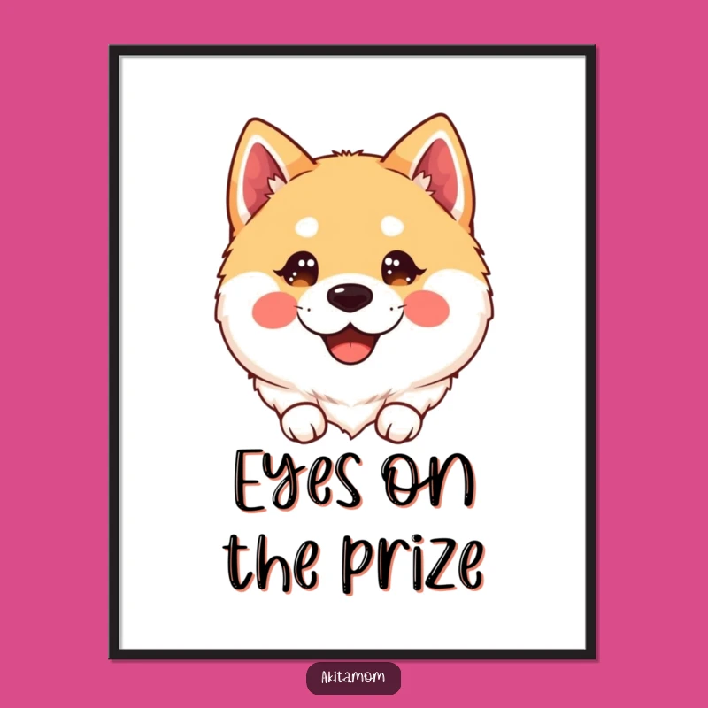 Funny Free Printable Kawaii Akita Wall Art: Sparkle with Joy!