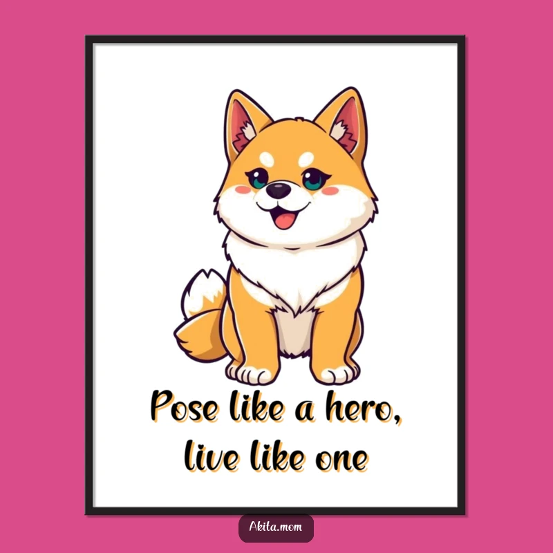 Heroic Akita Wall Art Free Printable: Funny Dog Downloadable Poster Art