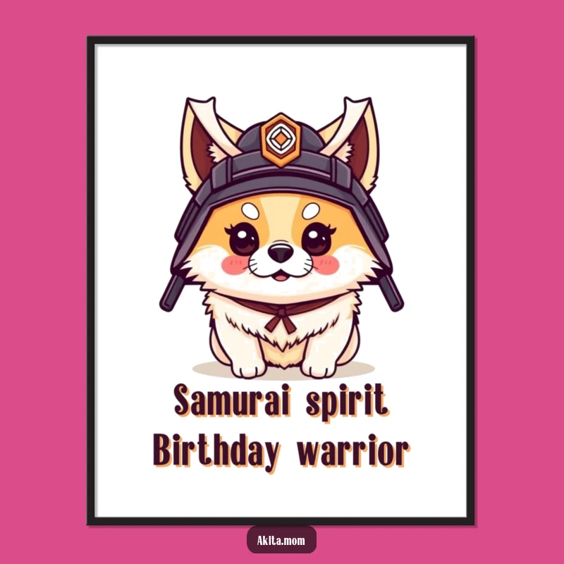 Funny Free Printable Wall Art: Samurai Akita Decor, Unique Downloadable Art