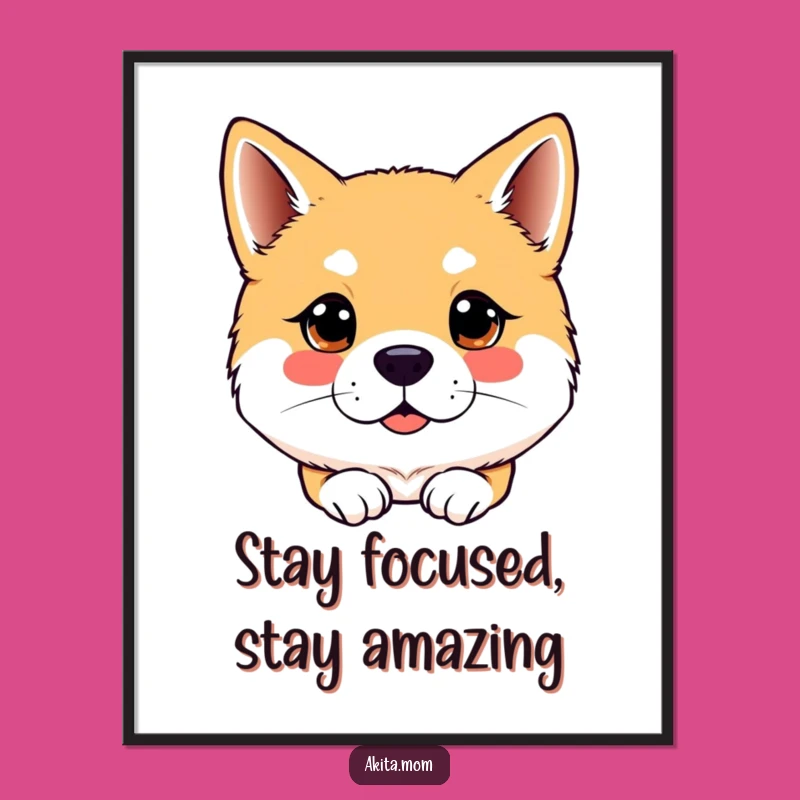 Free Printable Wall Art: Attentive Akita Dog - Bright Eyes Downloadable Decor