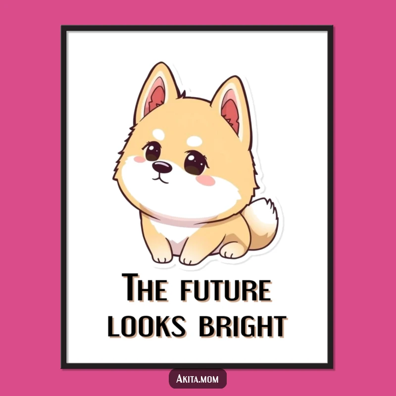 Free Printable Wall Art: Focused Kawaii Akita Downloadable Decor for Thoughtful Spaces