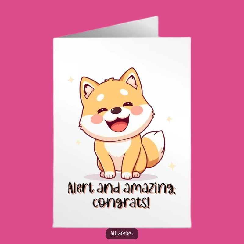 Free Printable Congrats Card: Akita Survey, Funny Downloadable Gift
