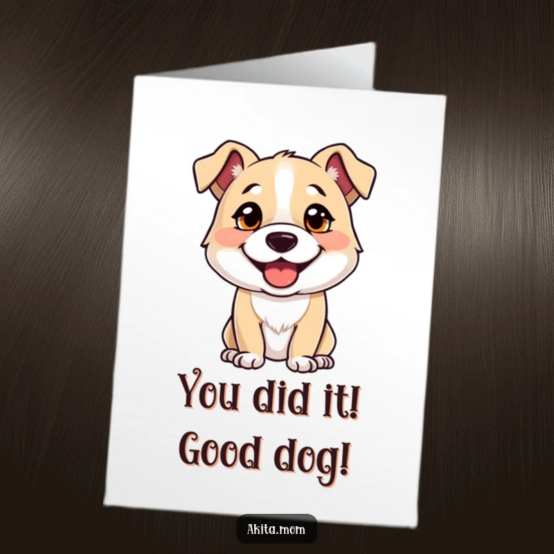 Funny Free Printable Congrats Card: An alert, happy dog bursting with celebratory energy and good vibes.