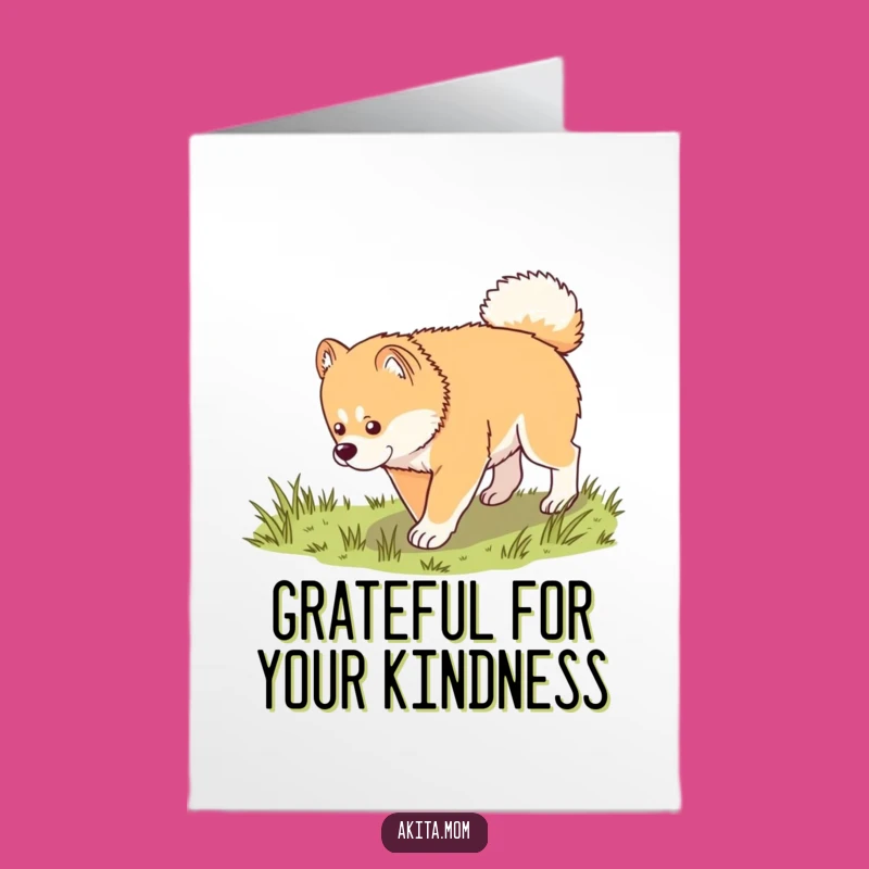 Free Printable Kawaii Akita Thank You Card: Exploring Gratitude Downloadable