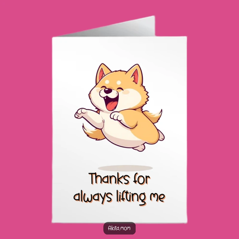 Free Printable Akita Thank You Card: Grateful Leap, DIY Downloadable Gift