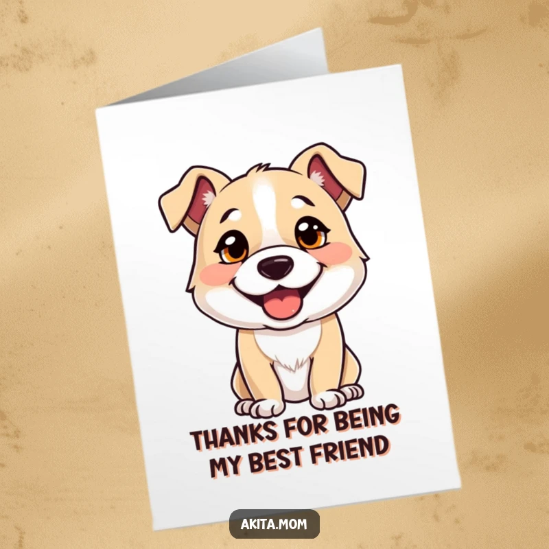 Funny Free Printable Thank You Card: A strong, alert dog with a happy, thankful expression, ready to show gratitude.