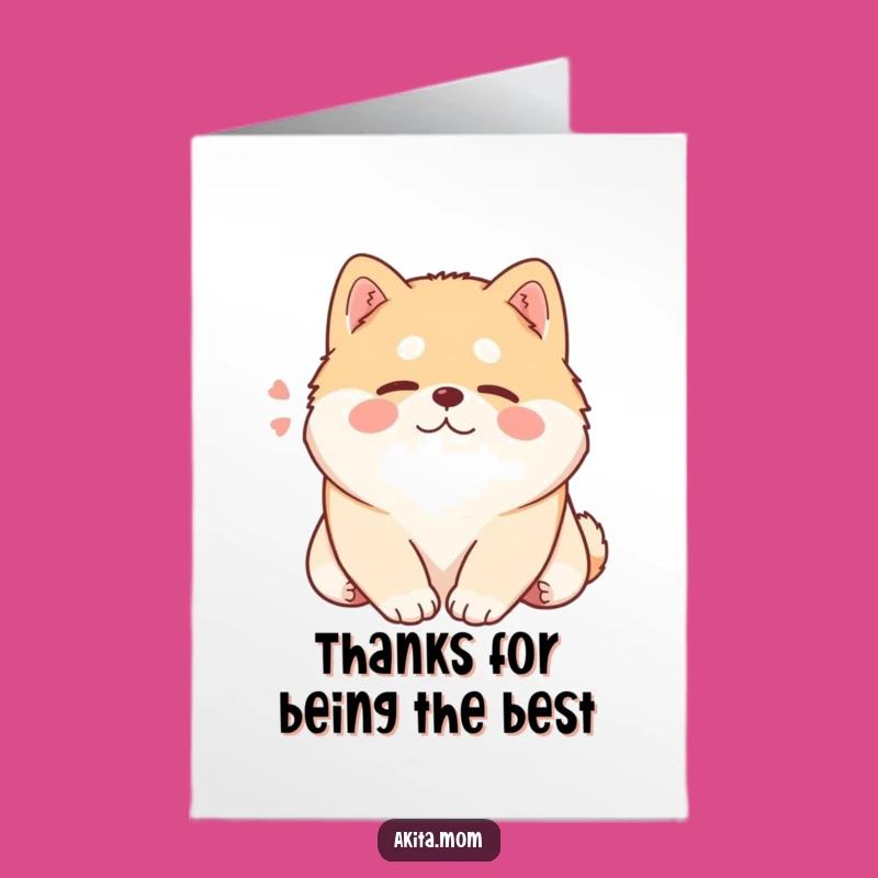 Free Printable Thank You Card: Content Kawaii Akita Sigh - Funny DIY Gift