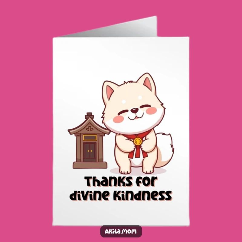 Free Printable Akita Thank You Card: Shrine Blessing, Print at Home