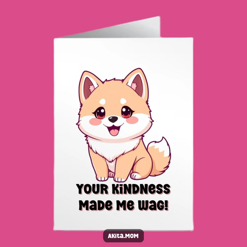 Free Printable Akita Thank You Card: Eager Dog Gratitude, Wagging Tail Fun Gift