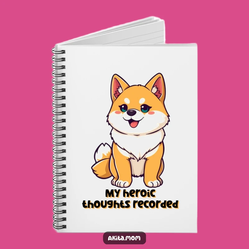 Funny Akita Hero Notebook: Jot Down Ideas with Canine Courage