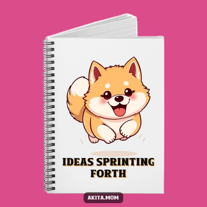Funny Akita Notebook: Enthusiastic Bounding Journal, Humorous Gift